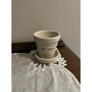 Longaberger Stoneware Flower Pot in Red